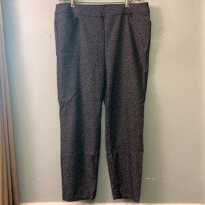 Chicos So Slimming Brigitte Hematite Shine Ankle Pants Womens 3 US 16 Pull On